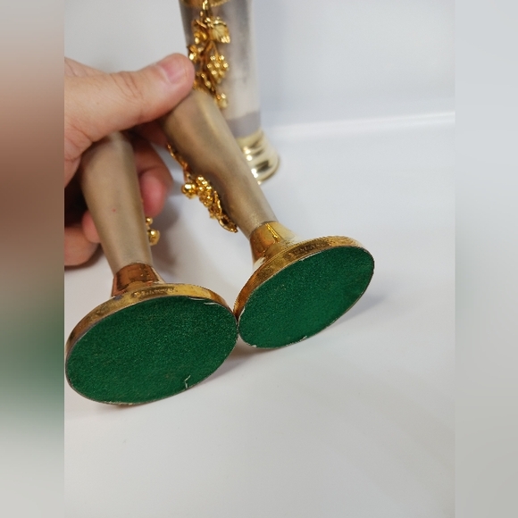 Vintage Set Sterling Silver Decorated Ornate Design Weighted Candlestick Holders - Picture 7 of 16